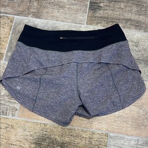 Lululemon Speed Up Short Long 4" Inseam Size 8 Tall Gray Black